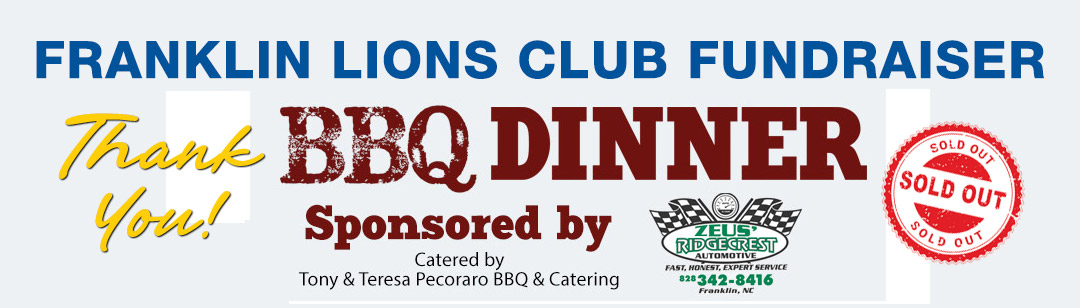 Franklin NC Lions Club BBQ Dinner Fundraiser